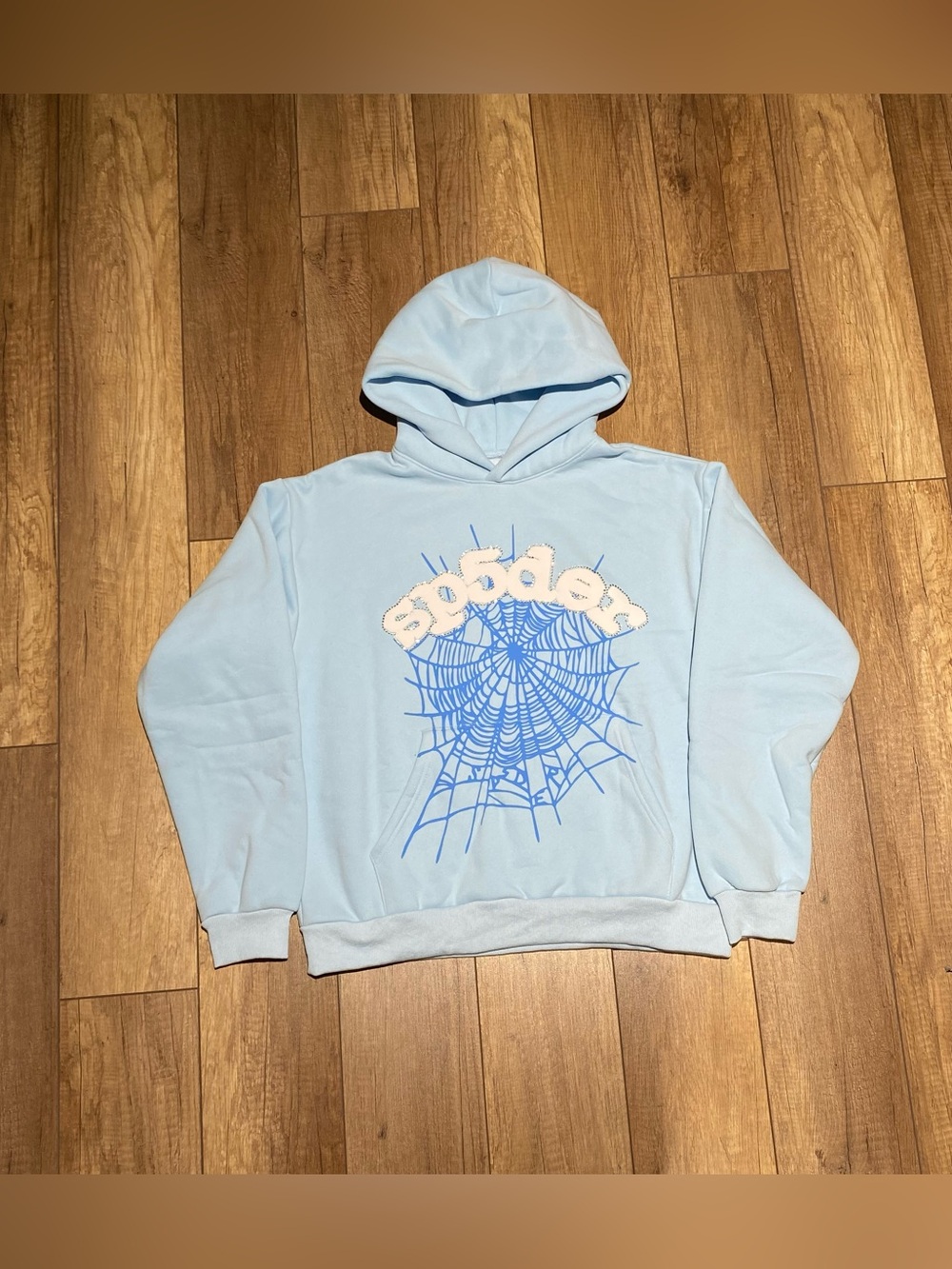 Sp5der Light Blue Web Hoodie Brand New Size Medium